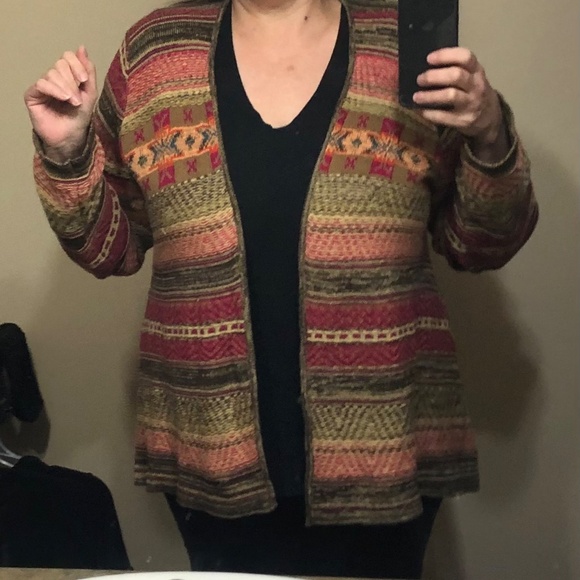 Chaps Ralph Lauren XL Women’s Open Cardigan cotton linen multicoloured - Picture 5 of 5